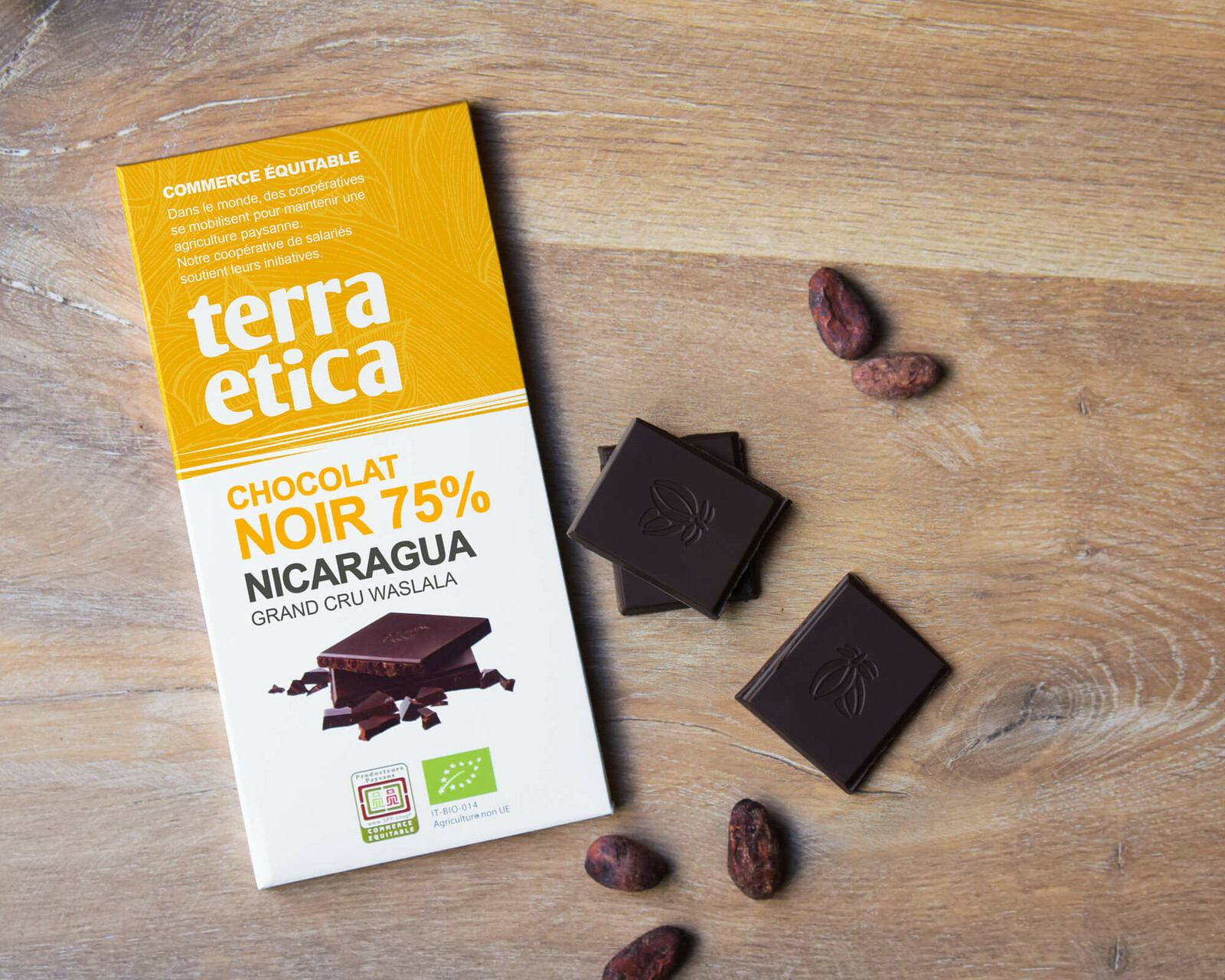 Terra Etica - Chocolat Noir bio et équitable 75% cacao du Nicaragua