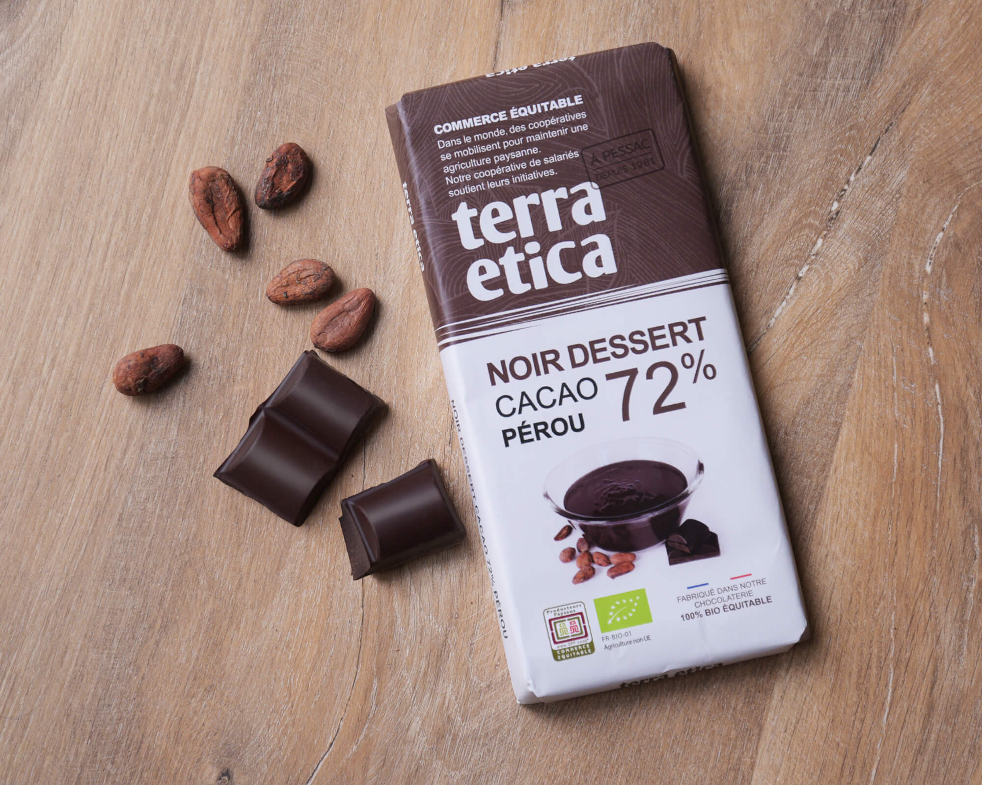 Pur cacao bio non sucré en poudre issu du Commerce Equitable