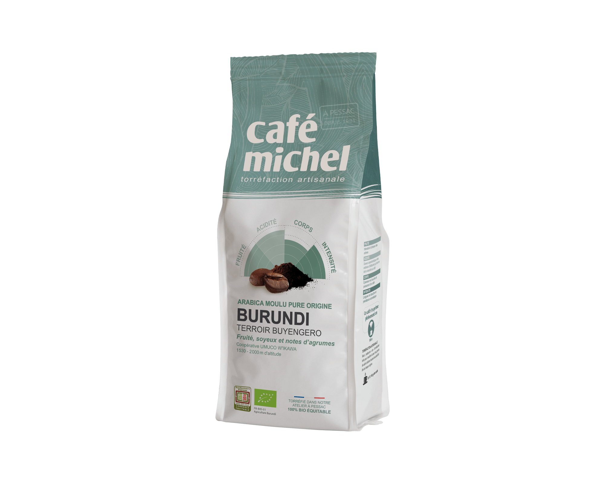 Pur arabica du Burundi Moulu biologique et équitable 250gr I Café Michel