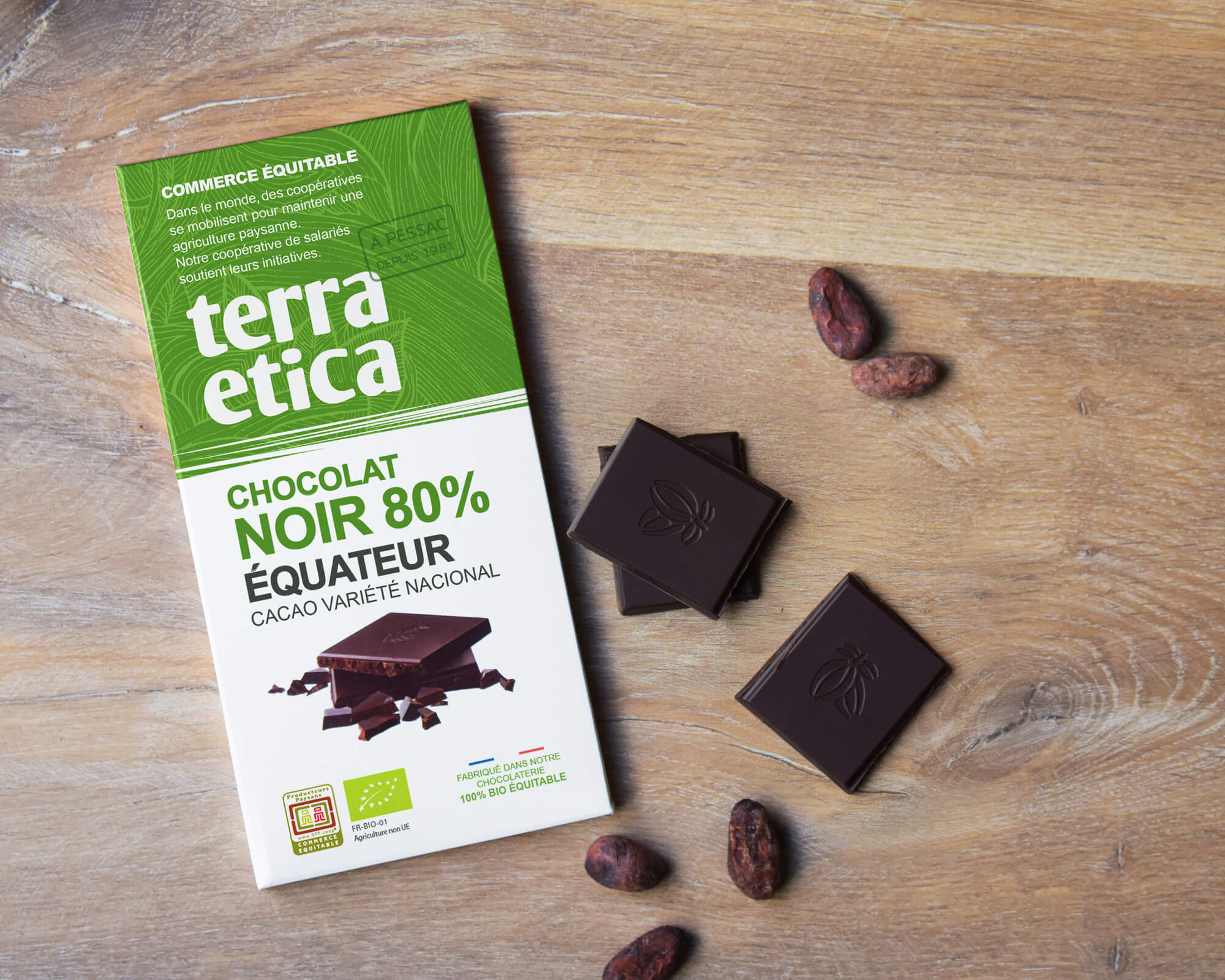 Chocolat Noir bio et équitable 80% d'Équateur I Terra Etica